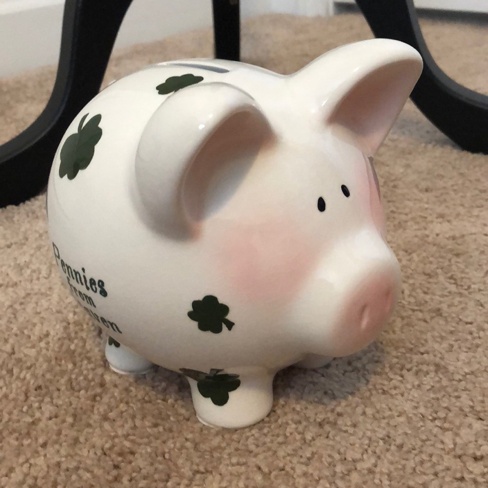Celtic Blessings Clover Piggy Bank